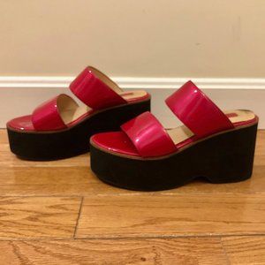Hot Pink Topshop Platform Sandals